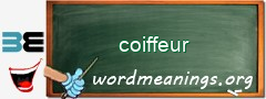 WordMeaning blackboard for coiffeur